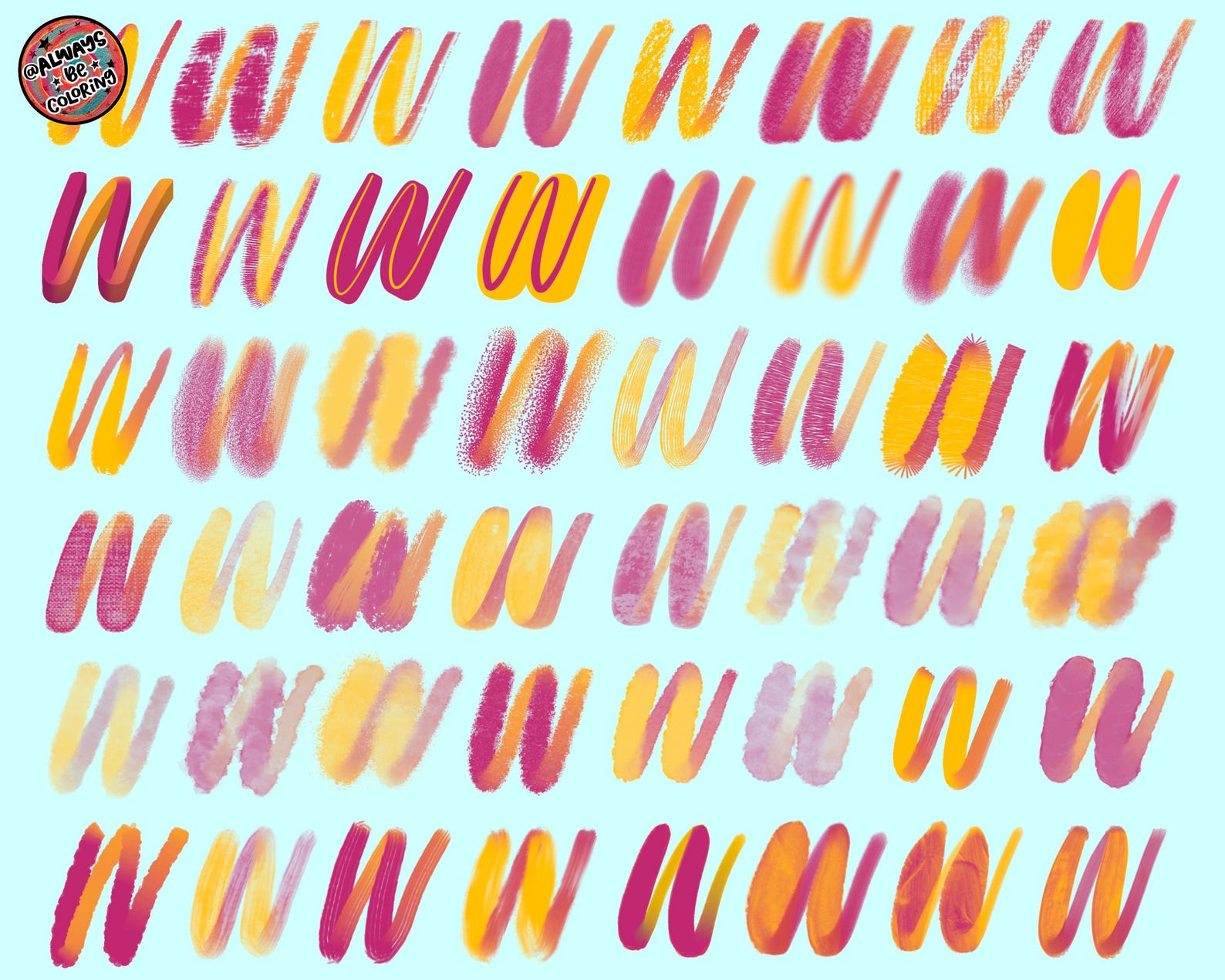 275 Color Effects Procreate Brushes for Lettering, Illustration ...