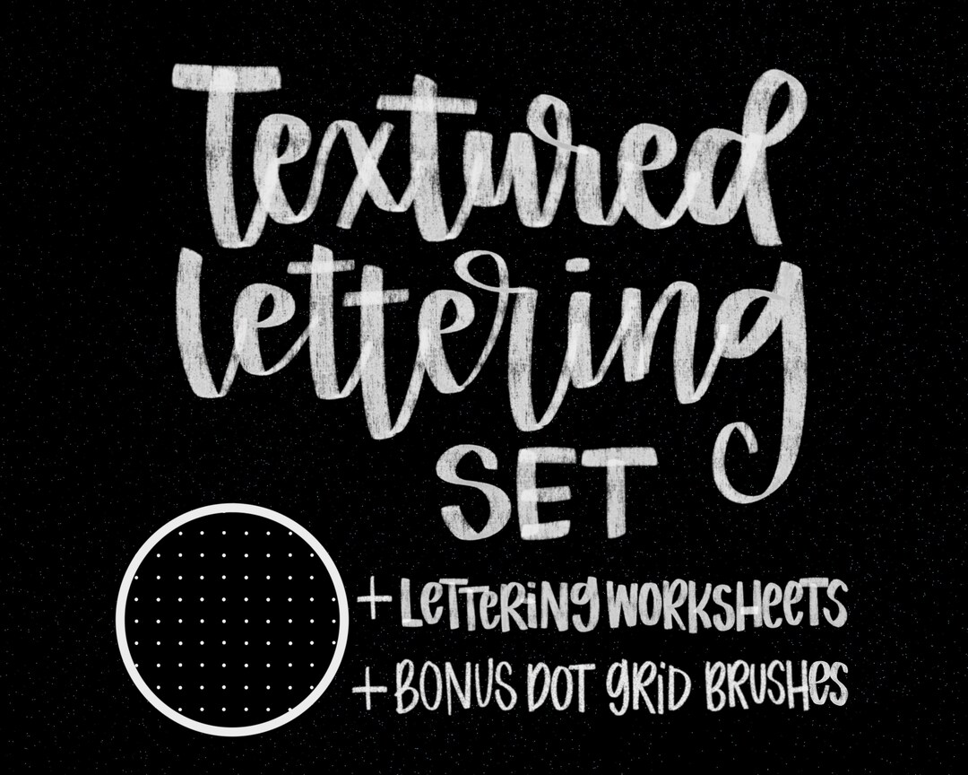 24 Procreate Texture Lettering Brushes With Lettering Practice ...
