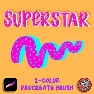 3 Superstar Custom Double Procreate-penslar, välj båda färgerna! Mönster, bokstäverpenslar. Procreate-illustration, kalligrafi, iPad-konst