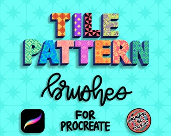 115 Seamless Pattern Procreate Brushes! Geometric Tile Style Designs, Pattern Brush Set, Texture Brush, Fabric Brush, for IPad Illustration