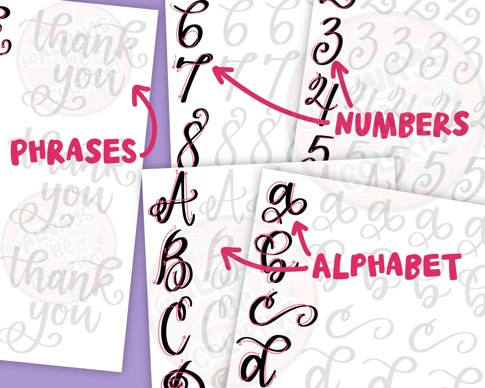 15 Procreate Brushes, 20 Lettering Practice Worksheets, Learn Flourish ...