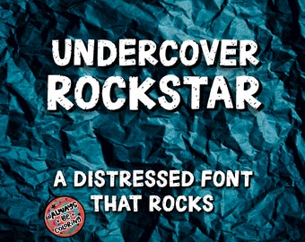 Undercover Rockstar Font! Hand Drawn Display Font, Cricut Font, Modern Procreate Font, Tshirt Font, Distressed grunge font, Textured Font