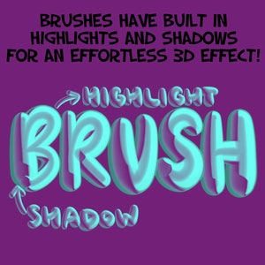 35 Bubble 3D Procreate Brushes! Three Dimensional Digital Procreate Brushes, Lettering Brush Pack, Procreate 3D Set, Hand Lettering Brushes image 5