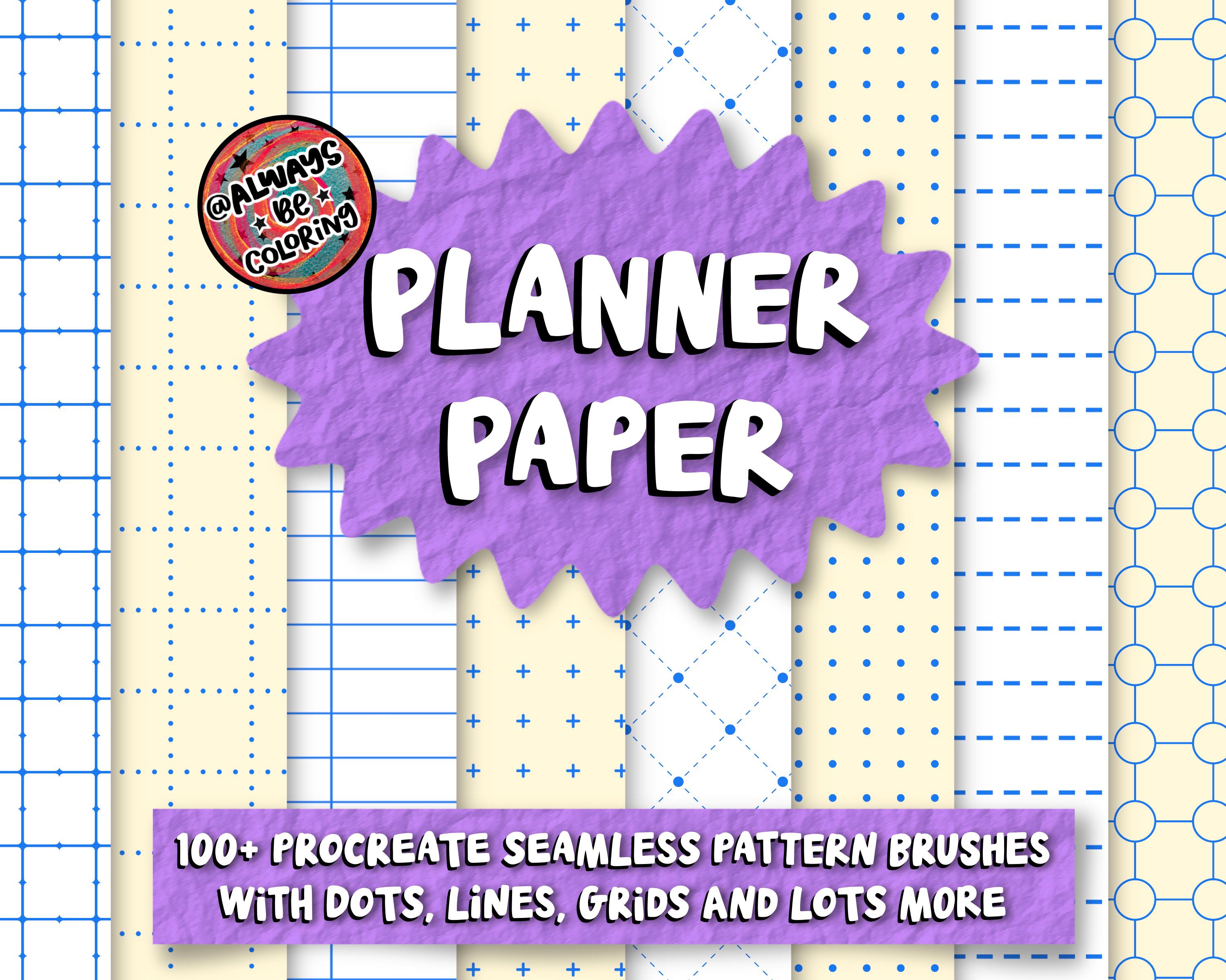 148 pinceles de patrones de papel para Procreate: puntos, rayado, cuadrícula + texturas arrugadas y sellos extra