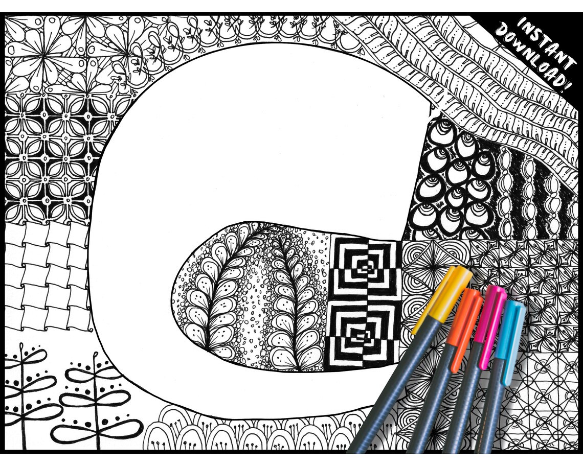 Printable ABC Coloring Book Pages for Adults and Children - Etsy