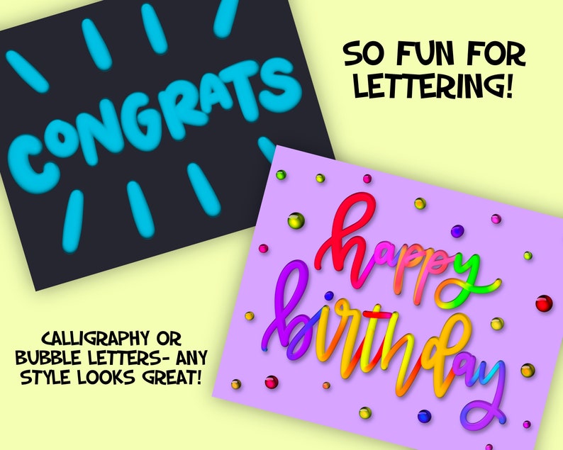 35 Bubble 3D Procreate Brushes! Three Dimensional Digital Procreate Brushes, Lettering Brush Pack, Procreate 3D Set, Hand Lettering Brushes image 6