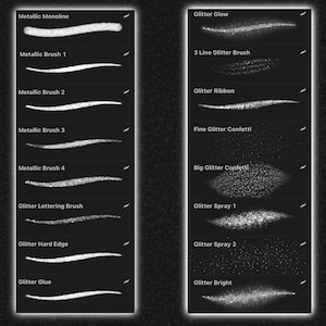 18 Metallic Gold & Glitter Procreate Brushes for Lettering ...