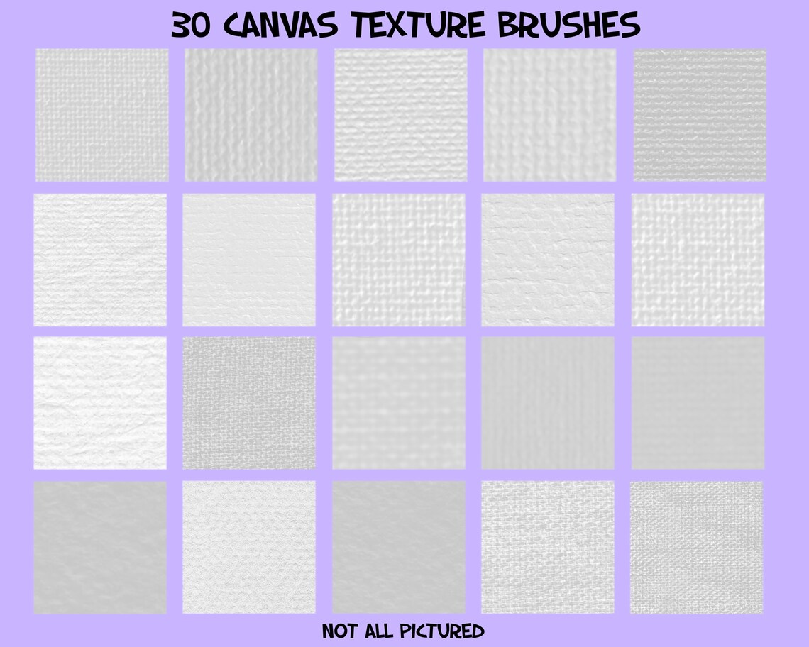 50 Procreate Oil Painting Brushes & 30 Canvas Texture Brushes ...
