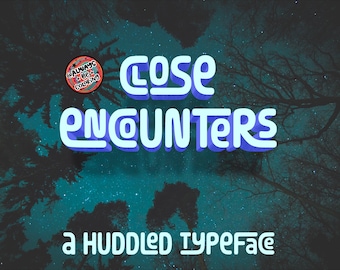 Close Encounters Font! Hand Drawn Display Font, Cricut Font, Modern Procreate Font, T-shirt Font, Bold Sans Serif Font, with Ligatures