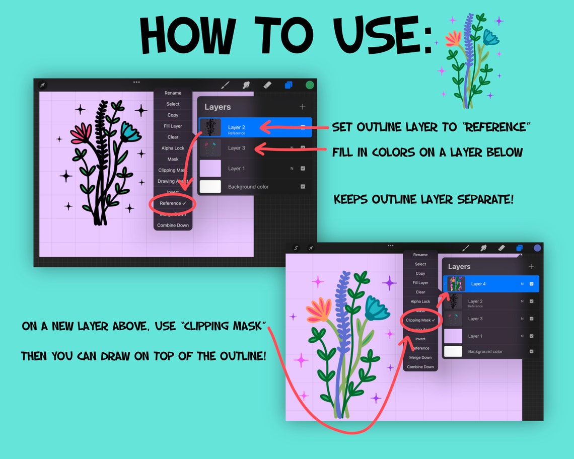 30+ Hand Drawn Procreate Stamp Brushes With Flower Bouquets! Procreate ...