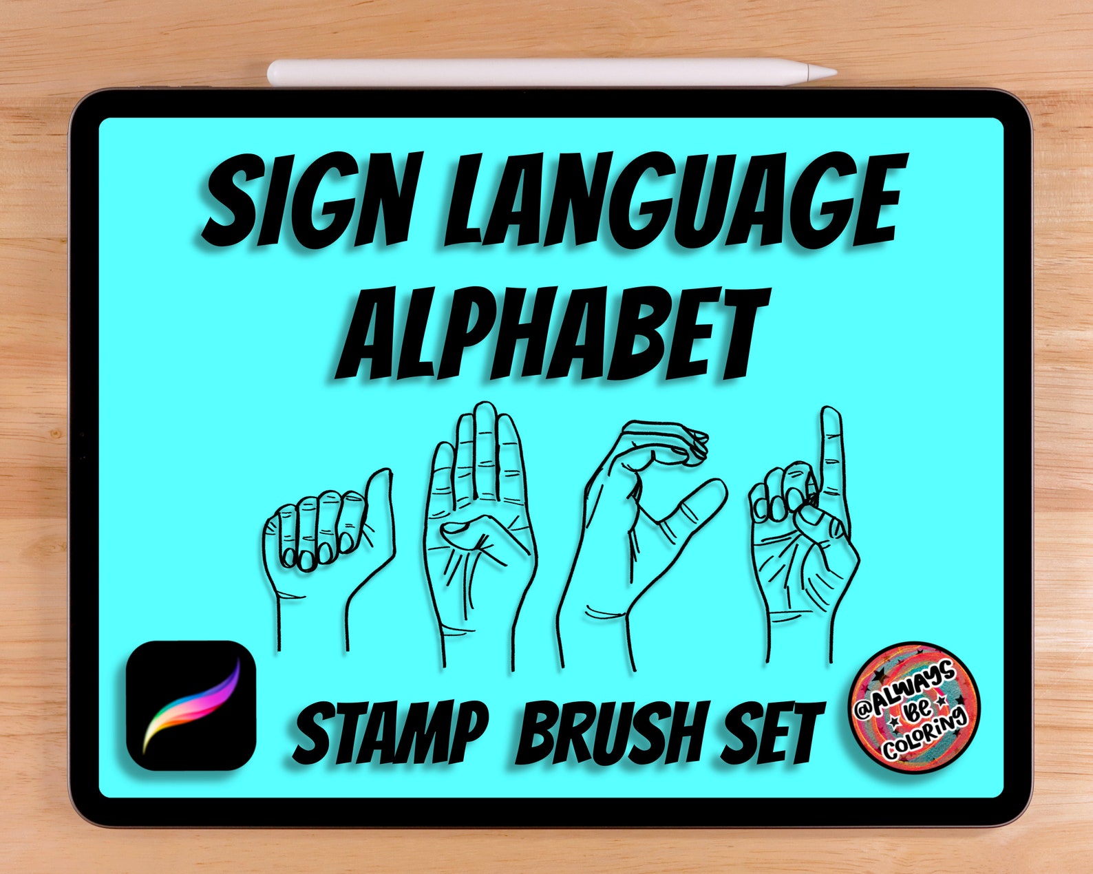 INSTANT DOWNLOAD Sign Language Alphabet Procreate Stamp Set - Etsy