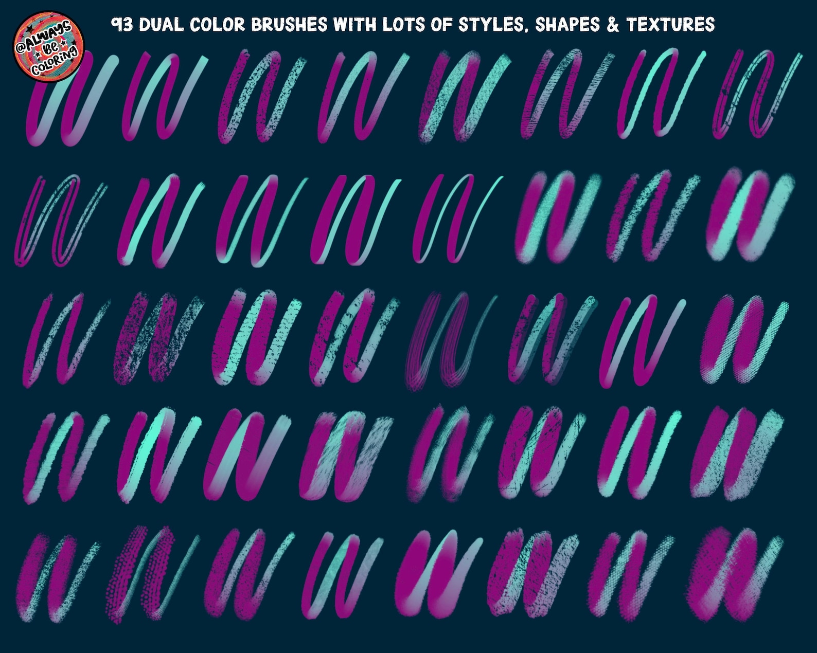 275 Color Effects Procreate Brushes for Lettering, Illustration ...