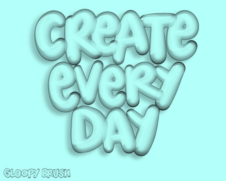 35 Bubble 3D Procreate Brushes! Three Dimensional Digital Procreate Brushes, Lettering Brush Pack, Procreate 3D Set, Hand Lettering Brushes image 10