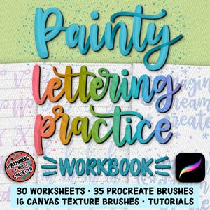 30 oefenwerkbladen met verfletters, 35 penselen voor voortplanten, 16 textuurborstels voor canvas en papier, penseelletters leren, kalligrafie