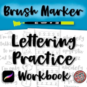 Może przedstawiać: Czarno-biały, drukowalny zeszyt ćwiczeń do nauki kaligrafii pędzlem. Zeszyt zawiera różne strony z ćwiczeniami alfabetu oraz stronę z ilustracją kota i tekstem "Dzisiaj rozmawiam tylko z moim kotem".