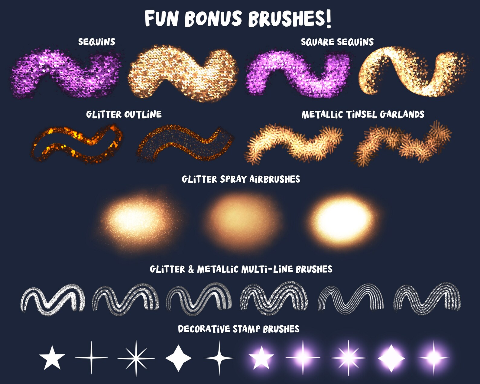 75 Realistic Glitter Procreate Brushes for Lettering, Illustration ...
