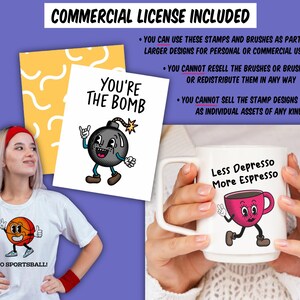 ¡Conjunto de creación de personajes de mascota retro para Procreate! ¡280 sellos para Procreate, 45 pinceles de semitonos, texturas y patrones sin costuras! Caras, cuerpos, brazos, piernas imagen 10