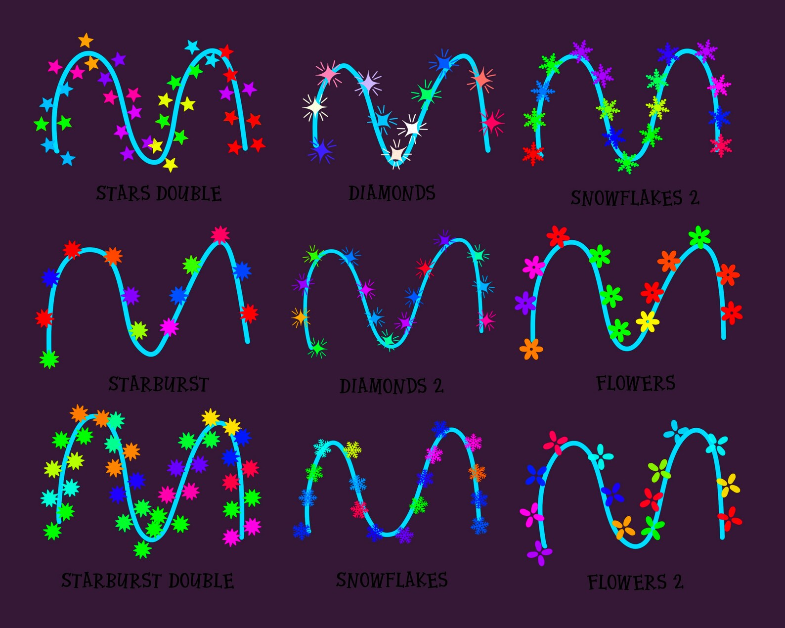 30 Multicolored Christmas Lights Procreate Brushes! Procreate Christmas ...