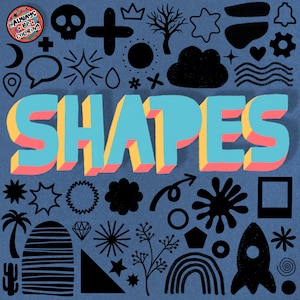 230 Hand Drawn Shapes Procreate Stamp Brushes, For Digital Art and Bullet Journals, Planner, Basic Shapes plus Stars, Frames, Comics & more!