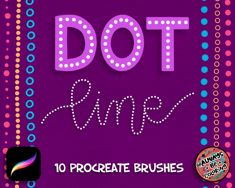 10 Procreate Dot Line Brushes Procreate Border Brushes Etsy