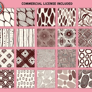 105 Hand Drawn Procreate Boho Seamless Pattern Brushes, Flower ...