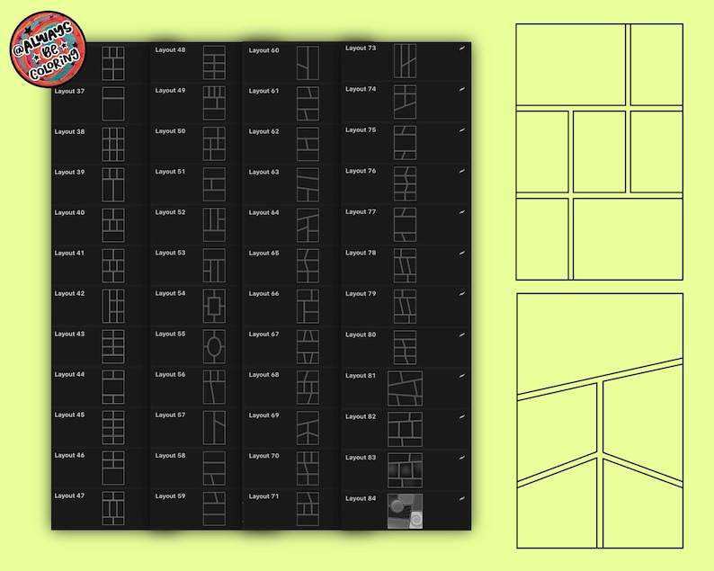 185 Procreate Comic Book Storyboard Page Layout Stamps, Plus Halftones ...