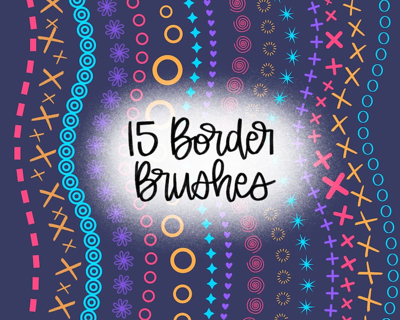 Procreate Lettering Brushes Border Brushes Lettering Etsy