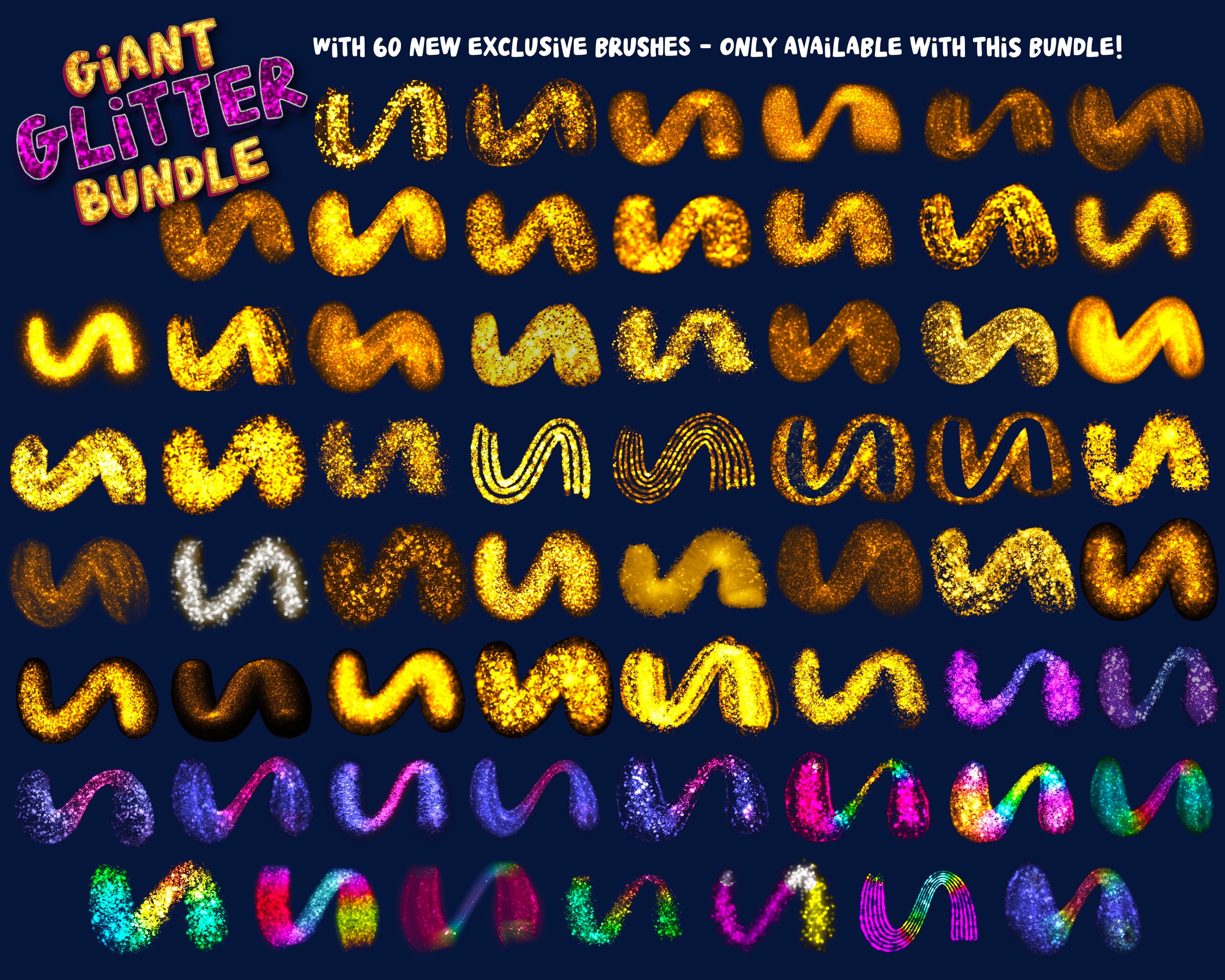 Procreate Glitter Brush Bundle Save 60%! Over 250 Procreate Brushes for ...