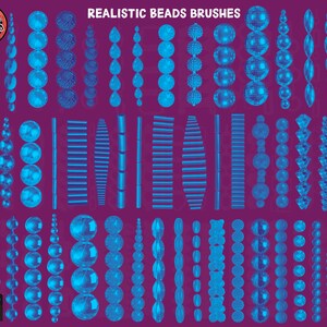 May include: A set of 30 digital brushes for creating realistic bead designs. The brushes are in various shapes and sizes, including round, oval, and square beads. The brushes are perfect for creating jewelry, accessories, and other craft projects.