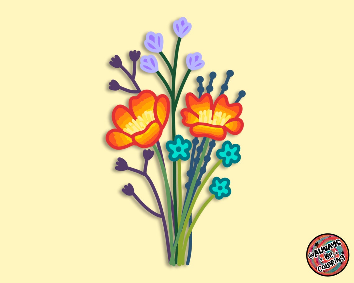 30+ Hand Drawn Procreate Stamp Brushes With Flower Bouquets! Procreate ...