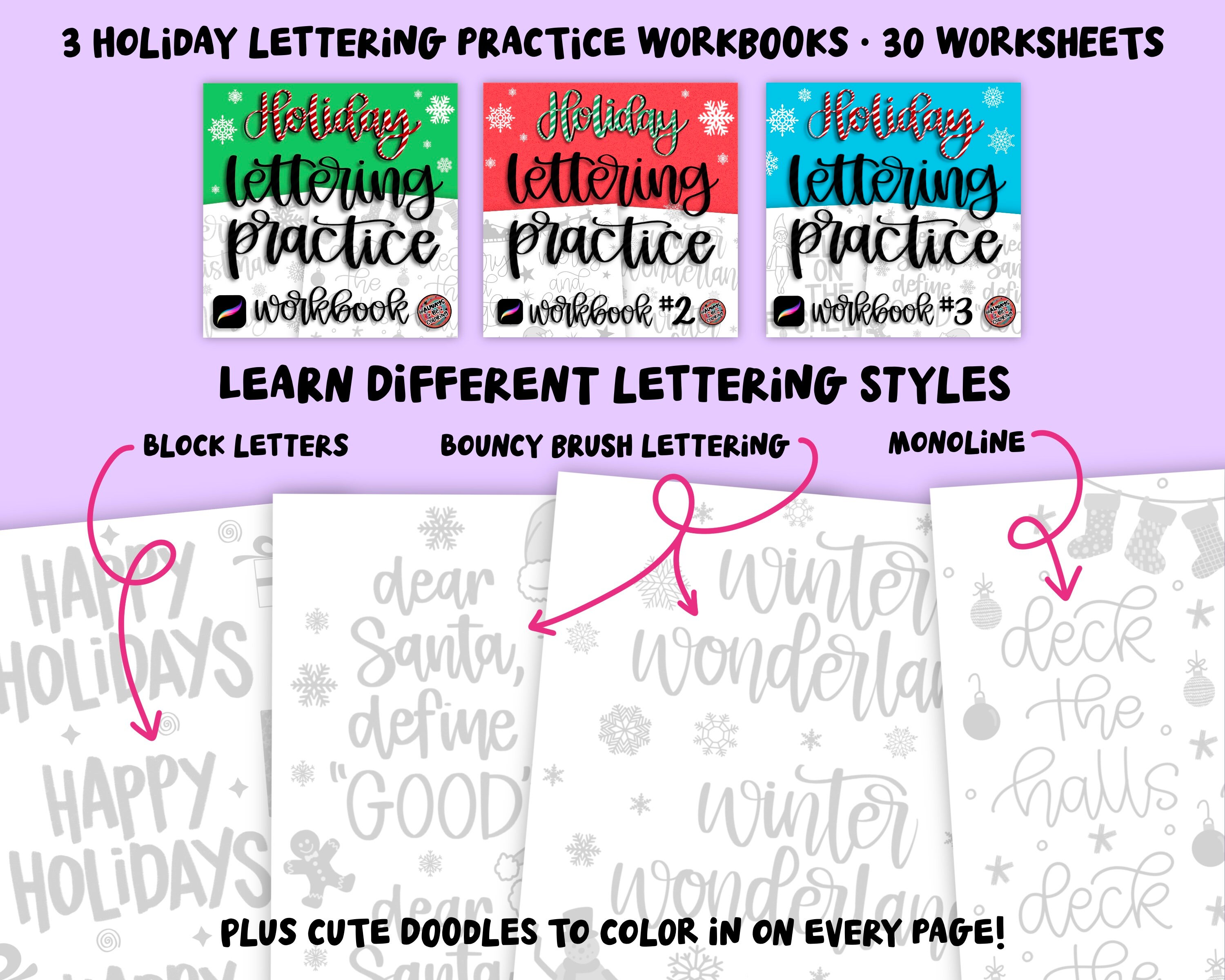 Procreate Huge Holiday Bundle Save 60%! 1005 Procreate Christmas Stamps ...