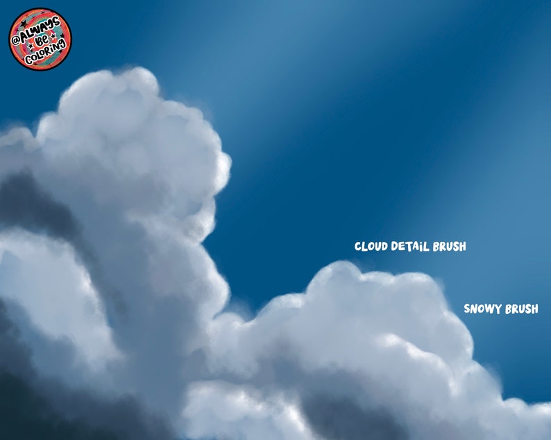 130 Realistic Procreate Clouds Stamps & Brushes! Lettering, Drawing ...