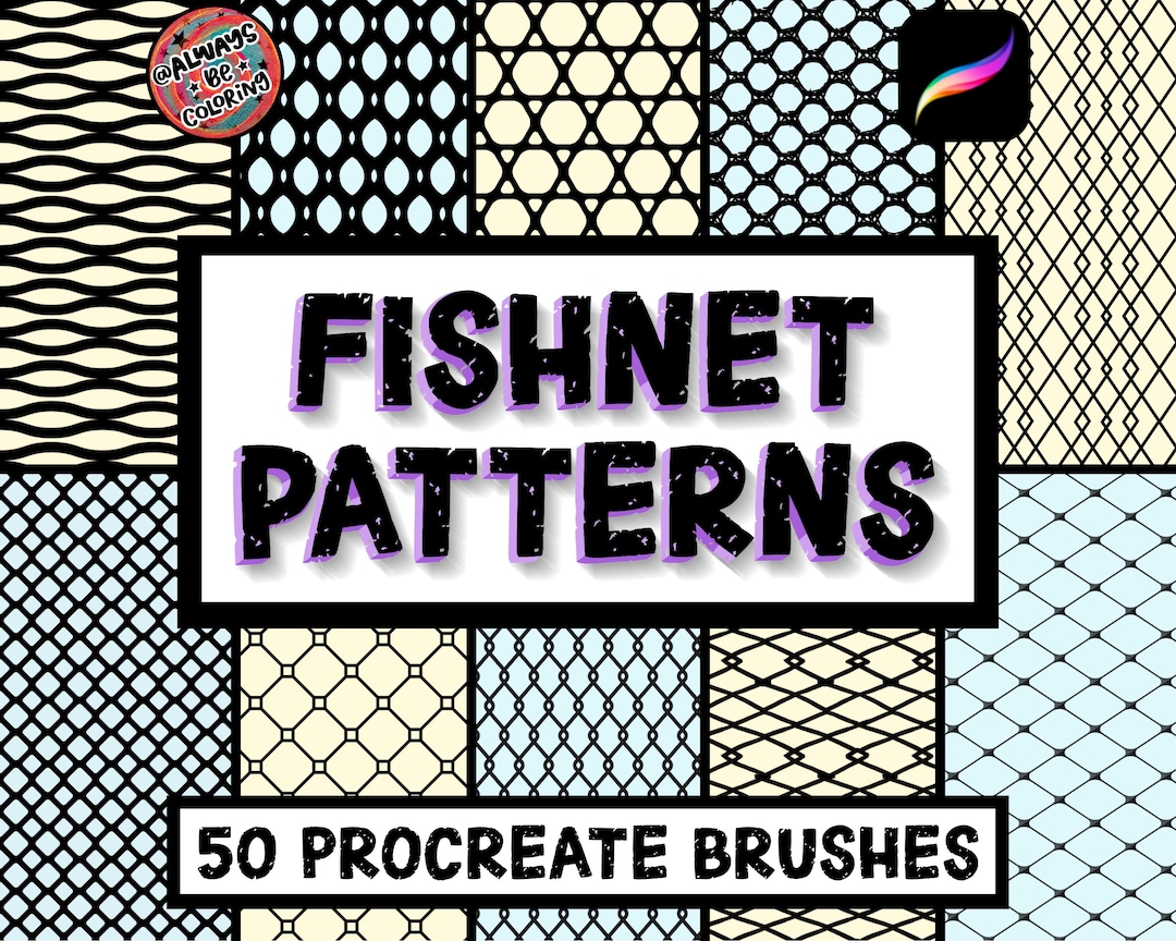 Triangle Fishnet Pattern 53 Procreate Fishnet Lace Seamless Patterns Brushes, Fabric, Tulle ...