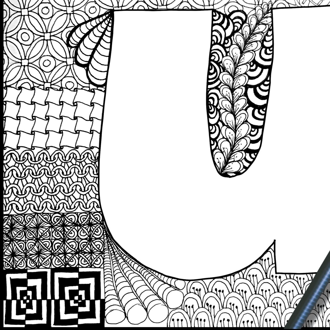 Printable ABC Coloring Book Pages for Adults &amp; Children - Etsy