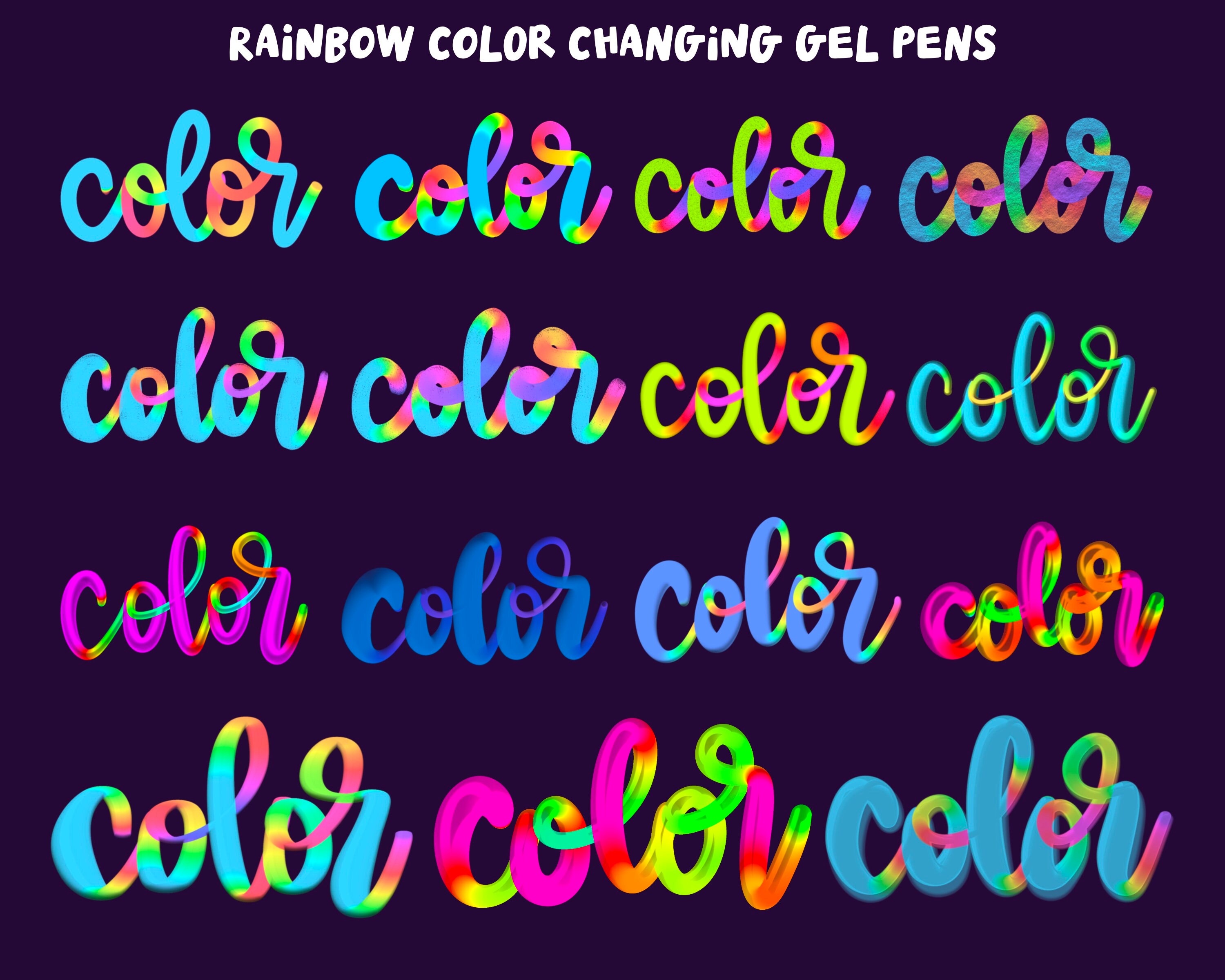 Gel Lettering Graphics 80 3D Procreate Gel Pen Brushes & Ink Gel Pen Brushes! Three ...