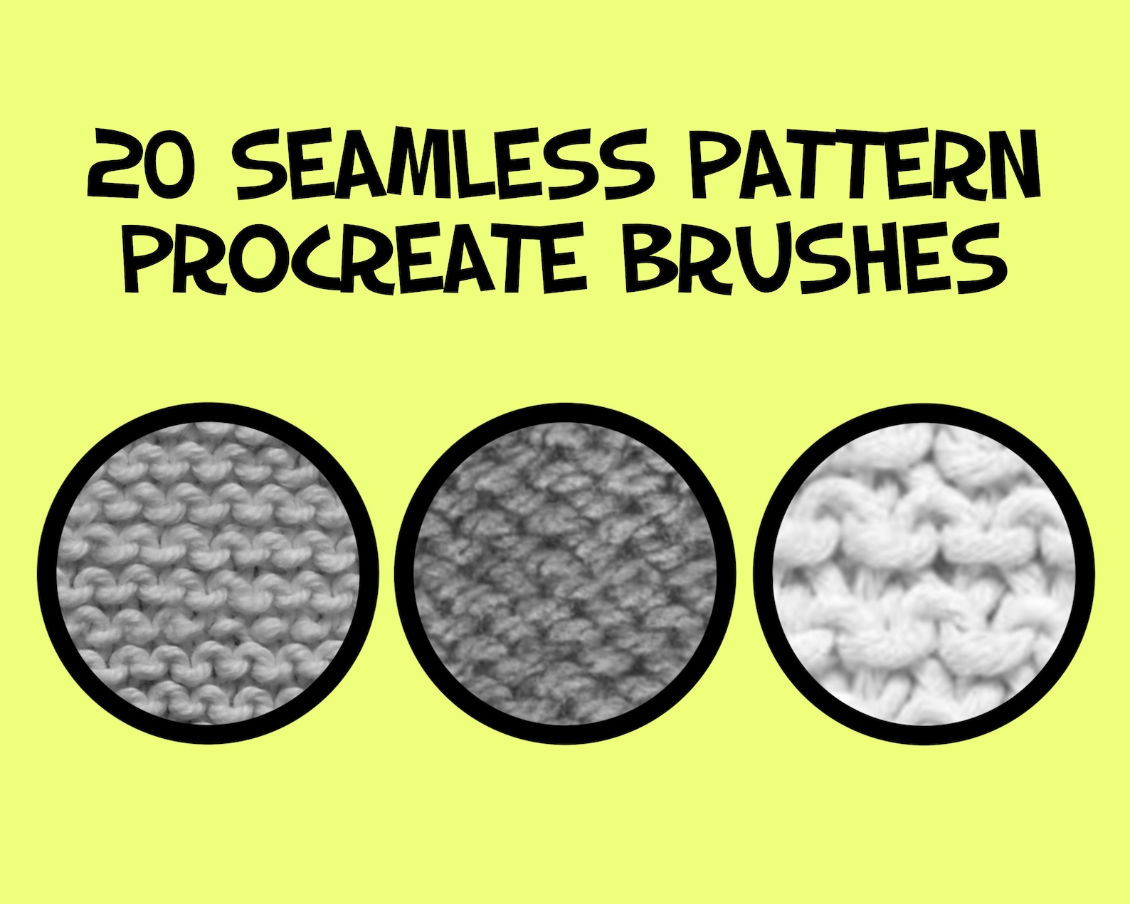 20 Knit Seamless Pattern Procreate Brushes Fabric Brushes Etsy