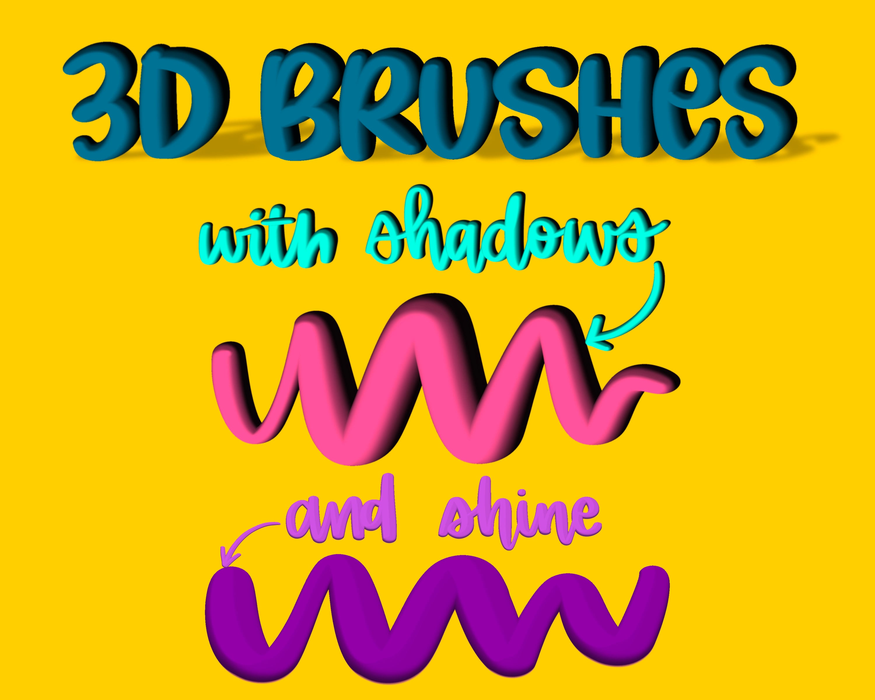 8 Bubblegum 3D Procreate Brushes for Lettering, Illustration! Unique ...
