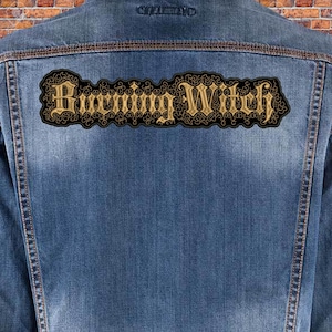 Burning Witch BACK patch. Sew On patch.