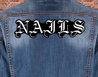 Nails back patch. Sew On patch.