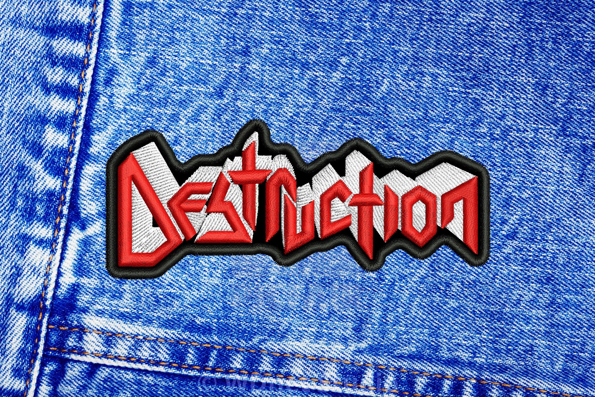 Destruction patch. Sew On patch.
