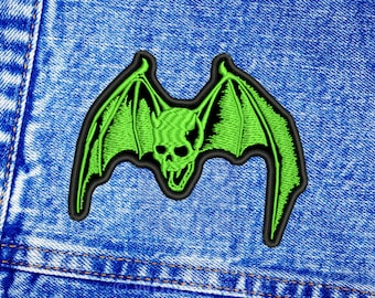 Devilbat embroidered patch. Sew On patch.