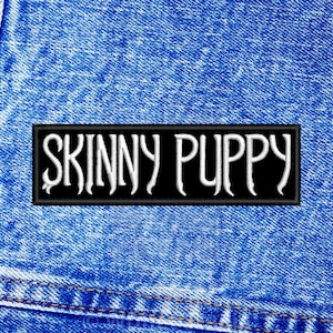 Skinny Puppy logo patch. Sew On patch.