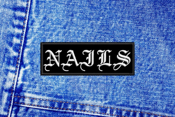 Nails band patch. Sew On patch.