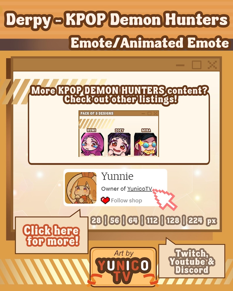 Derpy the Demon Tiger Emote Pack - Static and Animated Emote - Kpop ...