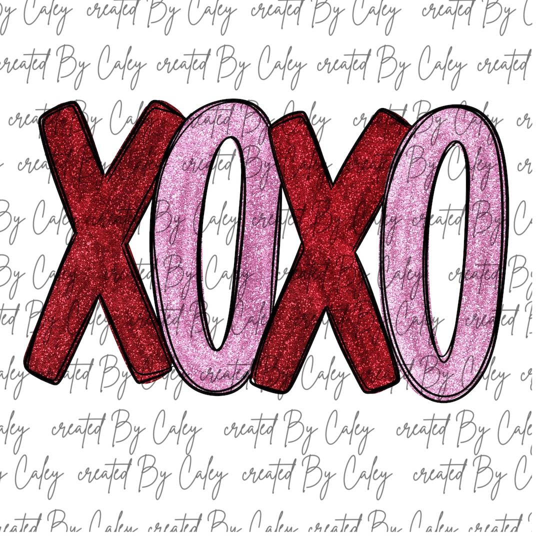 Valentines Sublimation Design| XOXO Hearts Red Pink | 300 DPI Digital ...
