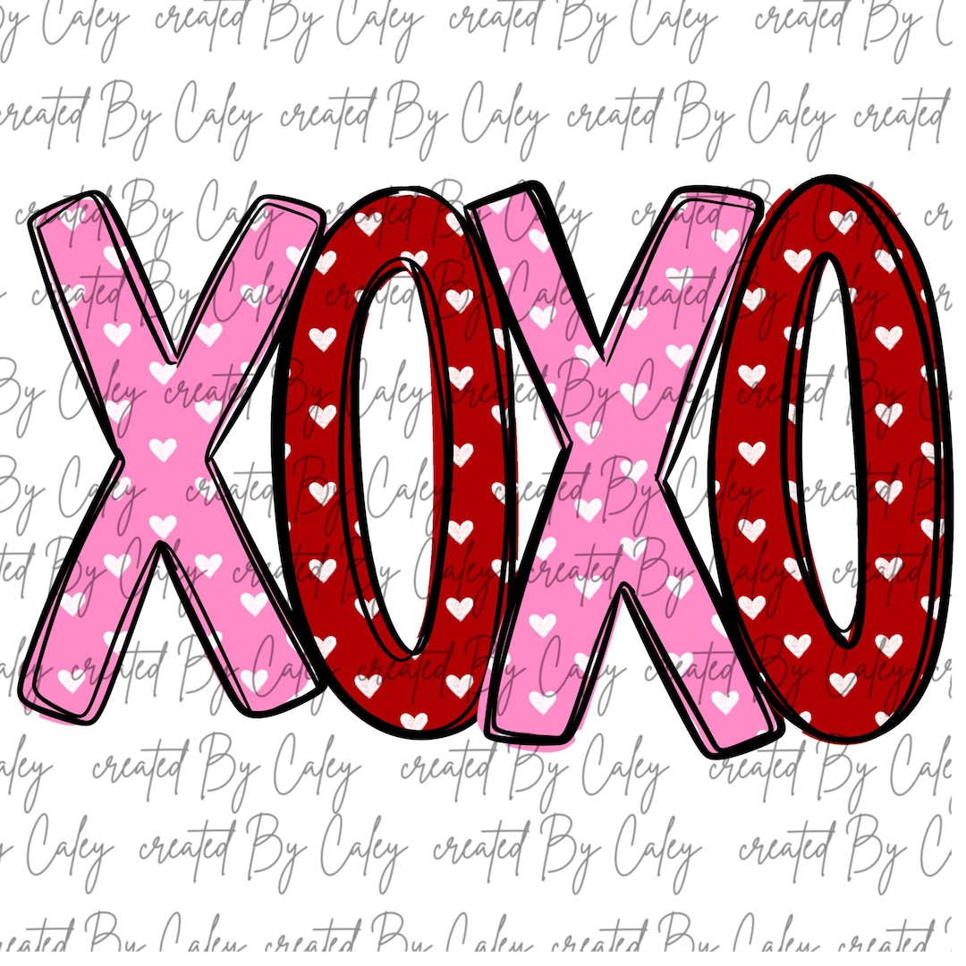 Valentines Sublimation Design| XOXO Hearts Red Pink | 300 DPI Digital ...