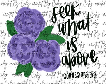 Escritura cristiana floral morada PNG, arte digital dibujado a mano (descarga digital)