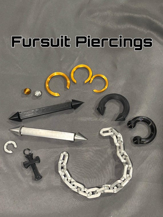 3D Printed Fursuit Piercings and Chains – Custom Costume Accessories