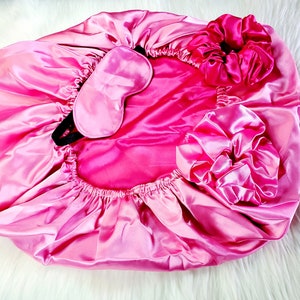Petal Pink/Fuchsia Satin Pillow Bonnet