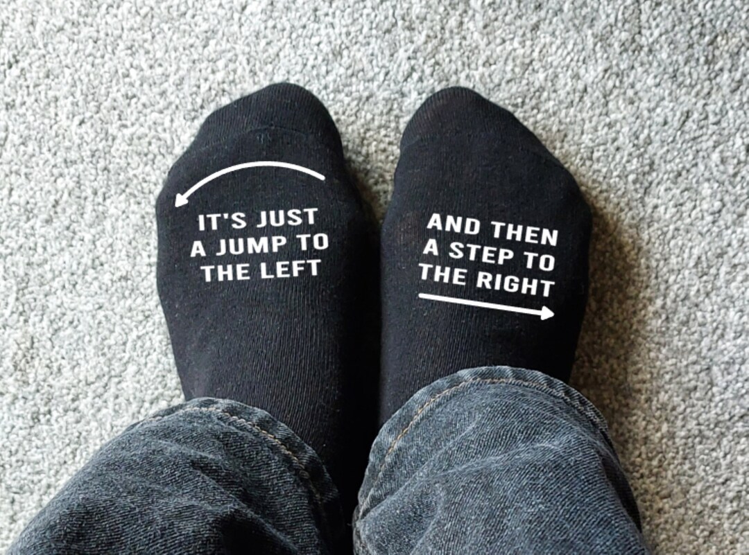 Musical Socks, It's Just A Jump to the Left Socks, Time Warp Printed